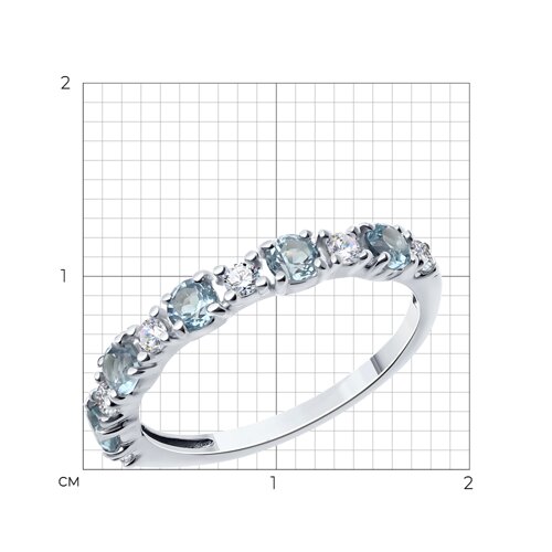 Кольцо из серебра с топазами и фианитами из серебро — вид 5