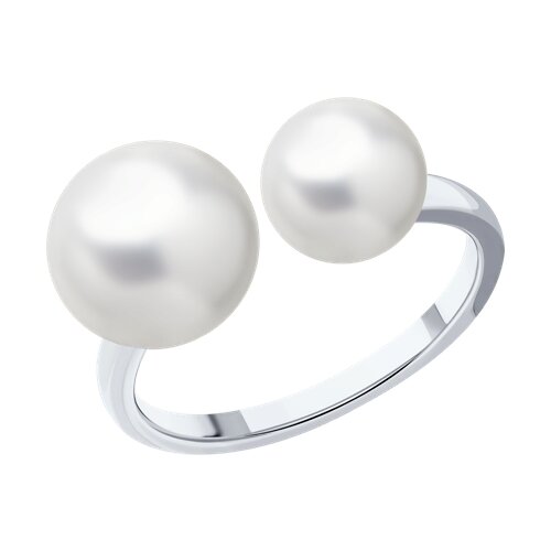 Кольцо из серебра с жемчугом из серебро