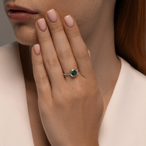 Кольцо из серебра с турмалином из серебро — вид 4