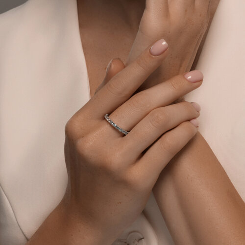 Кольцо из серебра с топазами и фианитами из серебро — вид 3