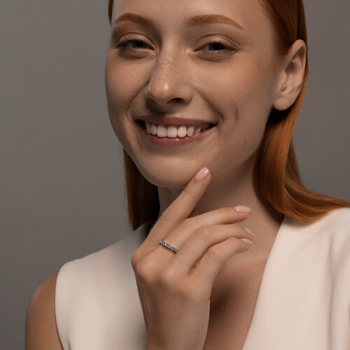 Кольцо из серебра с топазами и фианитами из серебро — вид 4