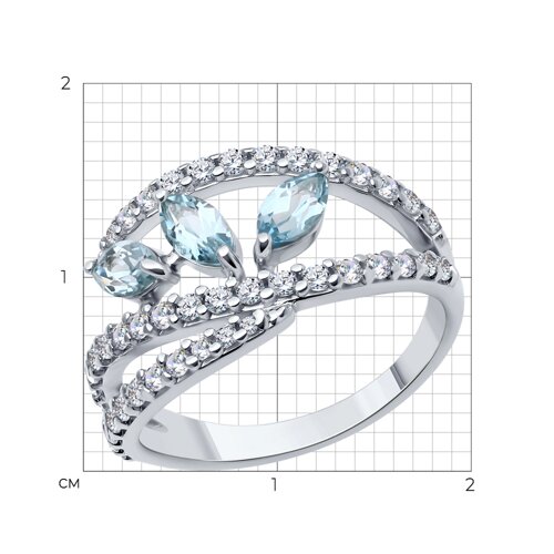 Кольцо из серебра с топазами и фианитами из серебро — вид 5