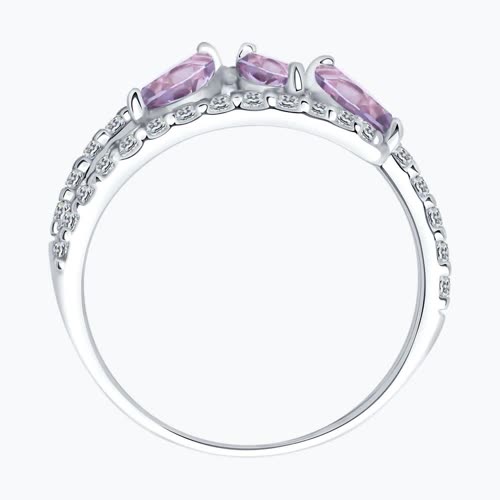 Кольцо из серебра с аметистами и фианитами из серебро — вид 3