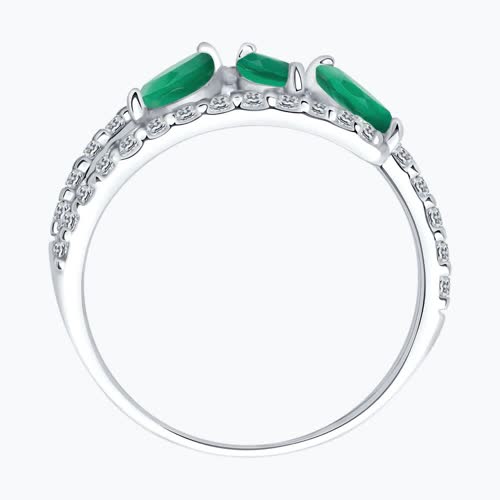 Кольцо из серебра с агатами и фианитами из серебро — вид 3