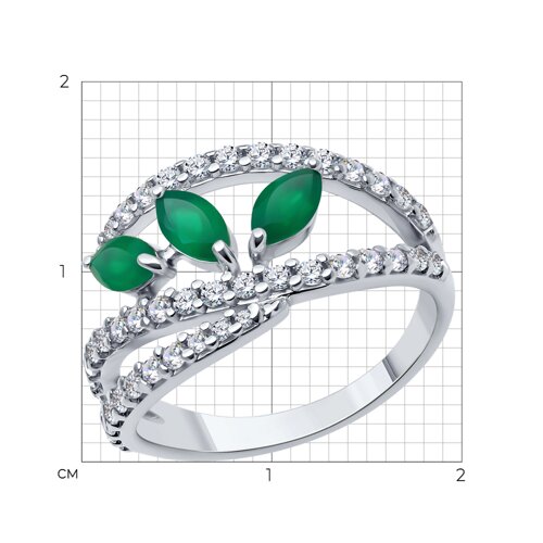 Кольцо из серебра с агатами и фианитами из серебро — вид 5