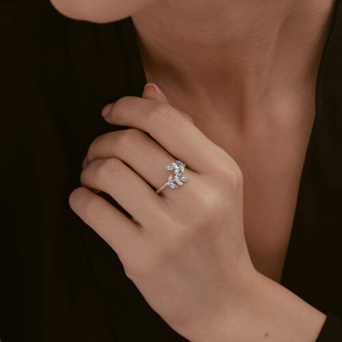 Кольцо из серебра с топазами и фианитами из серебро — вид 4