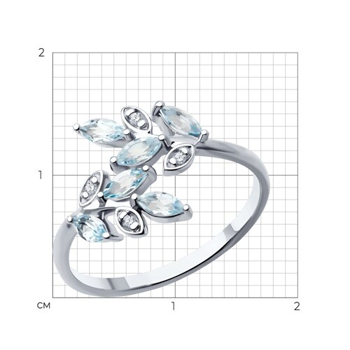 Кольцо из серебра с топазами и фианитами из серебро — вид 5