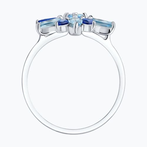 Кольцо из серебра с топазами и фианитами из серебро — вид 3