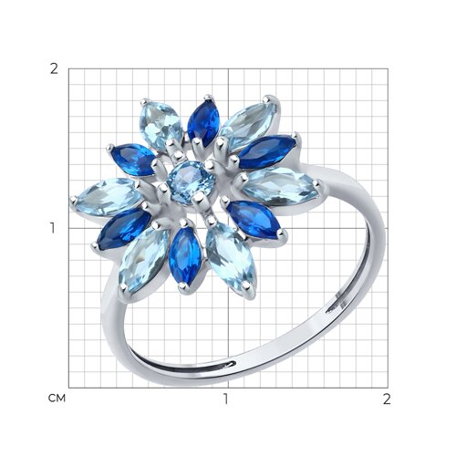 Кольцо из серебра с топазами и фианитами из серебро — вид 5