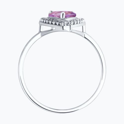Кольцо из серебра с аметистом и фианитами из серебро — вид 3