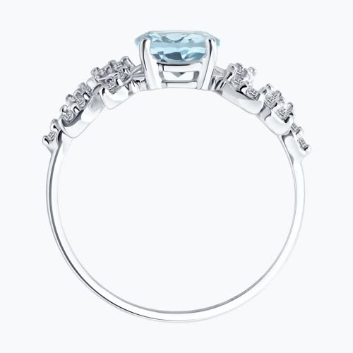 Кольцо из серебра с топазом и фианитами из серебро — вид 3