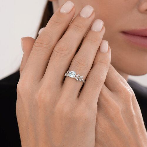 Кольцо из серебра с топазом и фианитами из серебро — вид 4