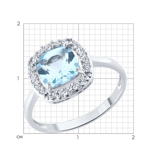 Кольцо из серебра с топазом и фианитами из серебро — вид 5