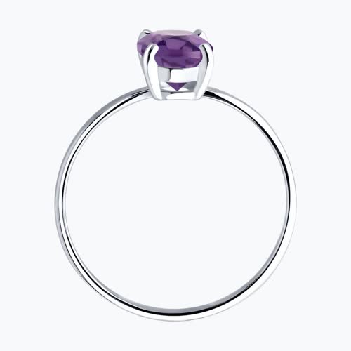 Кольцо из серебра с аметистом из серебро — вид 3