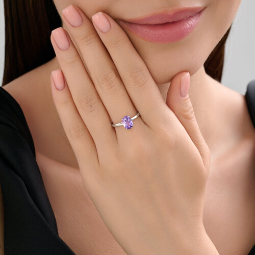 Кольцо из серебра с аметистом из серебро — вид 4