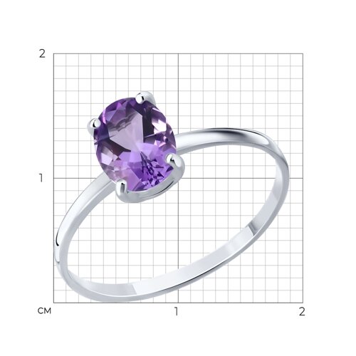 Кольцо из серебра с аметистом из серебро — вид 6