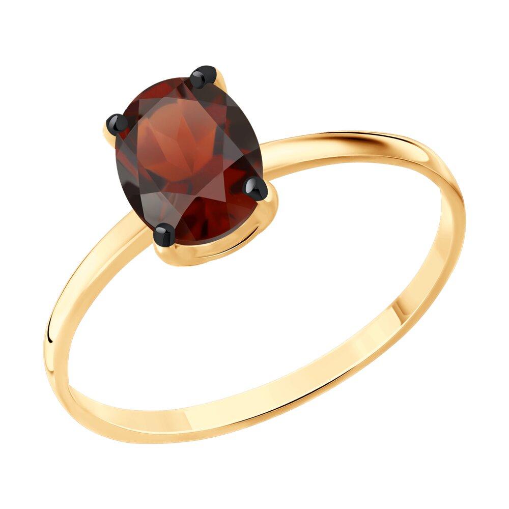 Кольцо из золочёного серебра с гранатом - видео на модели