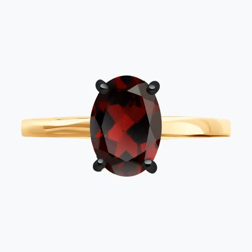 Кольцо из золочёного серебра с гранатом из серебро — вид 2