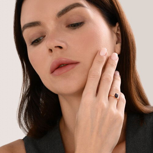 Кольцо из золочёного серебра с гранатом из серебро — вид 5