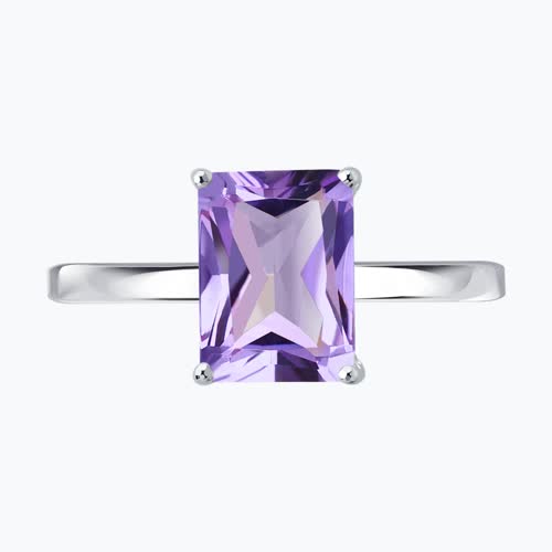 Кольцо из серебра с аметистом из серебро — вид 2