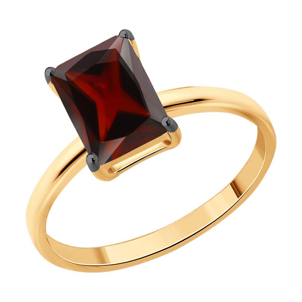 Кольцо из золочёного серебра с гранатом - видео на модели