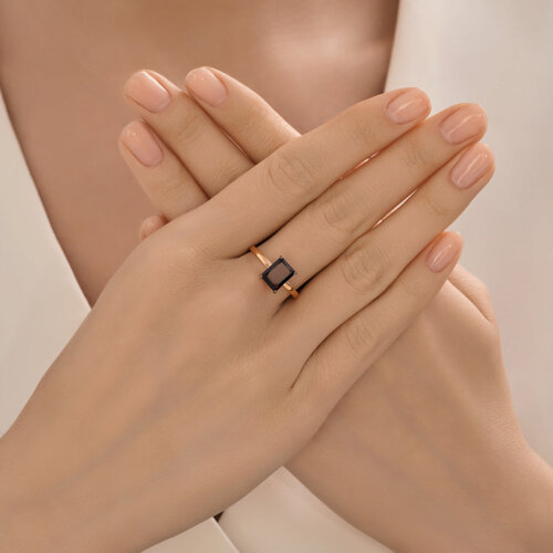 Кольцо из золочёного серебра с гранатом из серебро — вид 4