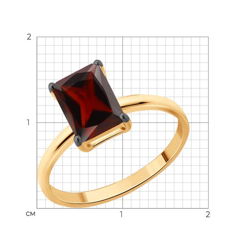 Кольцо из золочёного серебра с гранатом из серебро — вид 6