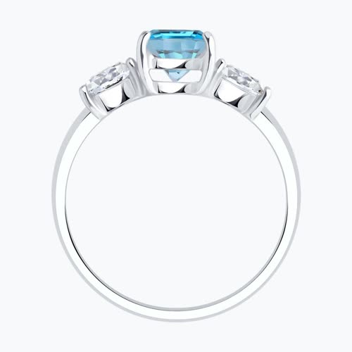 Кольцо из серебра с топазом и фианитами из серебро — вид 3