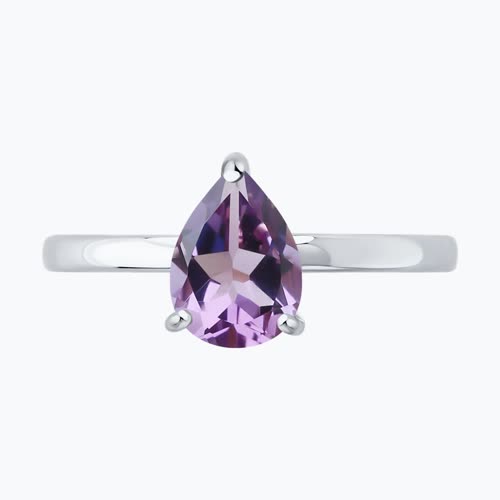 Кольцо из серебра с аметистом из серебро — вид 3