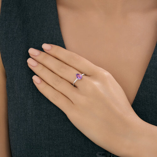 Кольцо из серебра с аметистом из серебро — вид 4