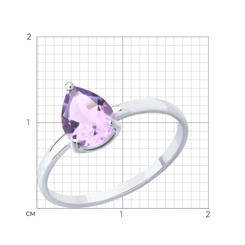 Кольцо из серебра с аметистом из серебро — вид 6