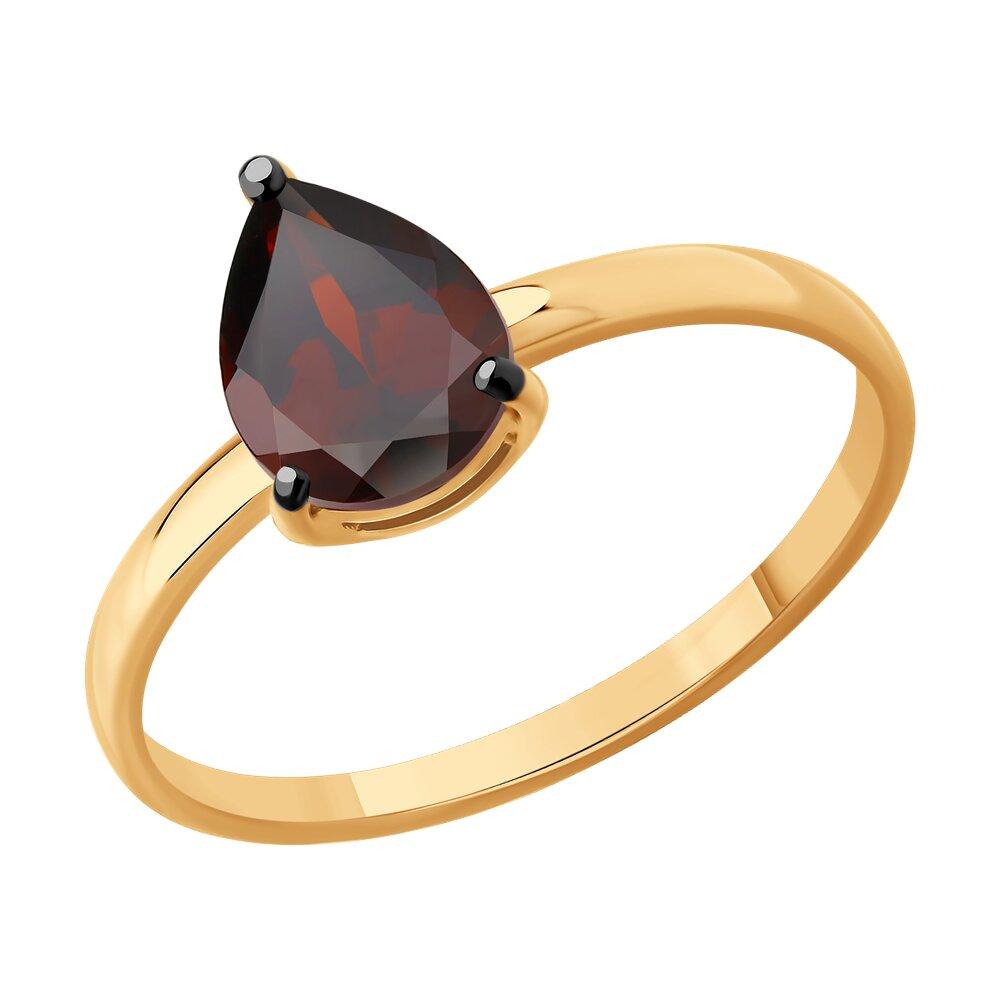 Кольцо из золочёного серебра с гранатом - видео на модели