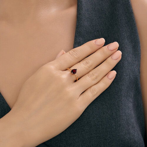 Кольцо из золочёного серебра с гранатом из серебро — вид 4