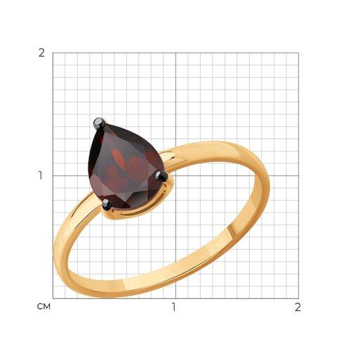 Кольцо из золочёного серебра с гранатом из серебро — вид 6