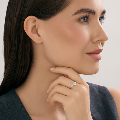 Кольцо из серебра с топазом из серебро — вид 5