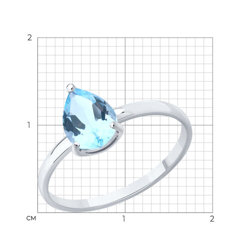 Кольцо из серебра с топазом из серебро — вид 6