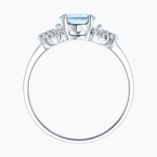 Кольцо из серебра с топазом и фианитами из серебро — вид 3