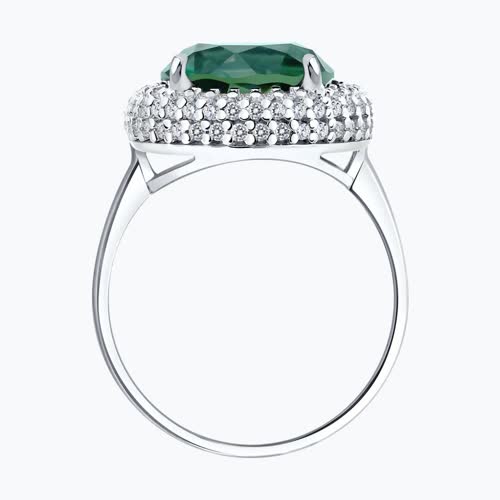 Кольцо из серебра с кварцем и фианитами из серебро — вид 3