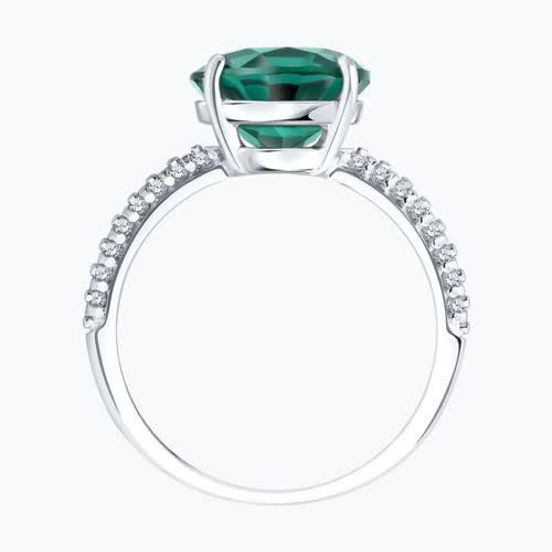 Кольцо из серебра с кварцем и фианитами из серебро — вид 3