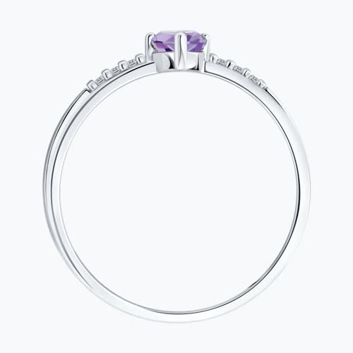 Кольцо из серебра с аметистом и фианитами из серебро — вид 3