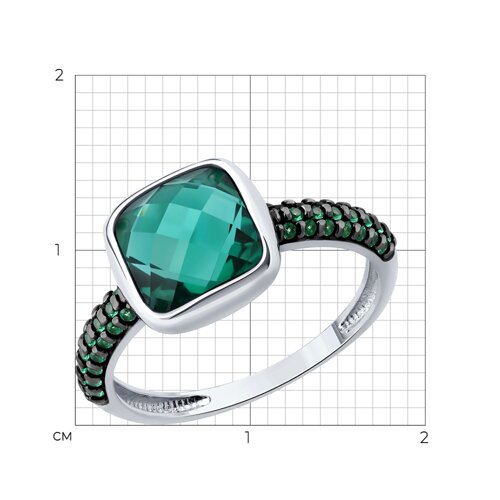 Кольцо из серебра с кварцем и фианитами из серебро — вид 6