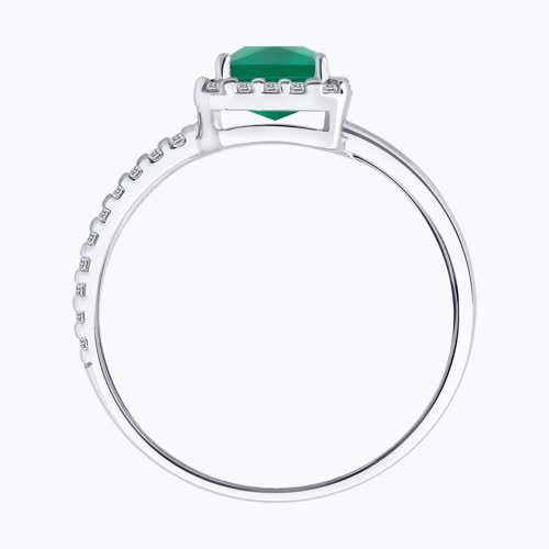 Кольцо из серебра с агатом и фианитами из серебро — вид 3