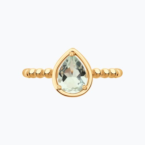 Кольцо из золочёного серебра с празиолитом из серебро — вид 2