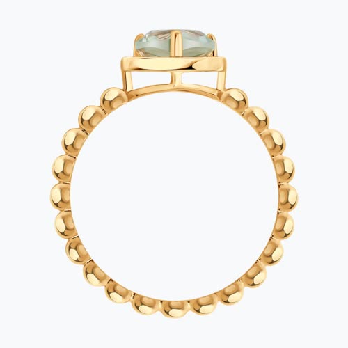 Кольцо из золочёного серебра с празиолитом из серебро — вид 3