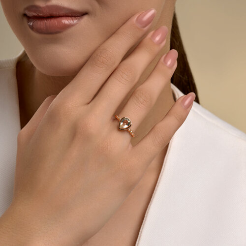 Кольцо из золочёного серебра с празиолитом из серебро — вид 4