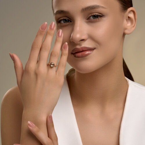 Кольцо из золочёного серебра с празиолитом из серебро — вид 5