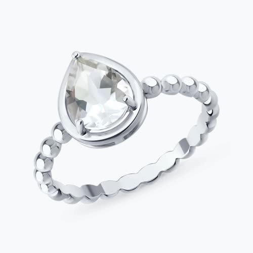 Кольцо из серебра с горным хрусталем - видео на модели