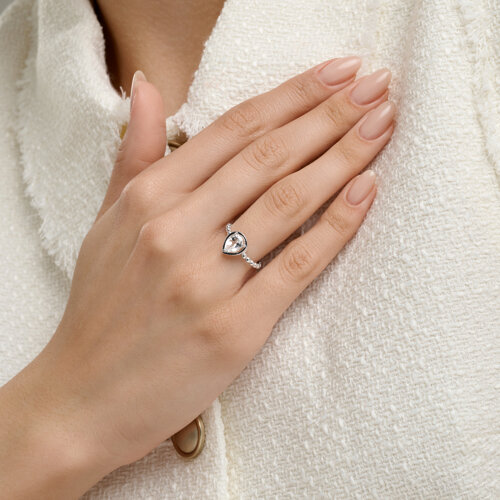 Кольцо из серебра с горным хрусталем из серебро — вид 4