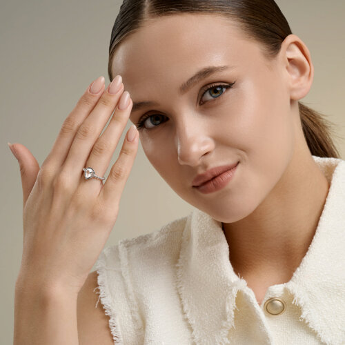 Кольцо из серебра с горным хрусталем из серебро — вид 5