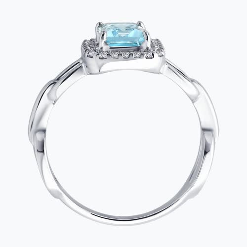 Кольцо из серебра с топазом и фианитами из серебро — вид 2